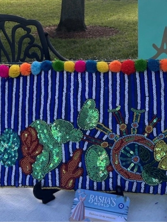 Antica Sartoria Handbags - ANTICA SARTORIA SICILIAN CART CACTUS & LEMONS ON BACK BEAD & SEQUINS PURSE NWT